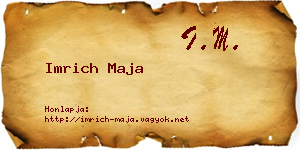 Imrich Maja névjegykártya